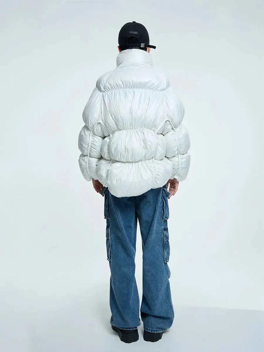 【23s September.】Irregular Pleat Stand Collar Cotton Jacket