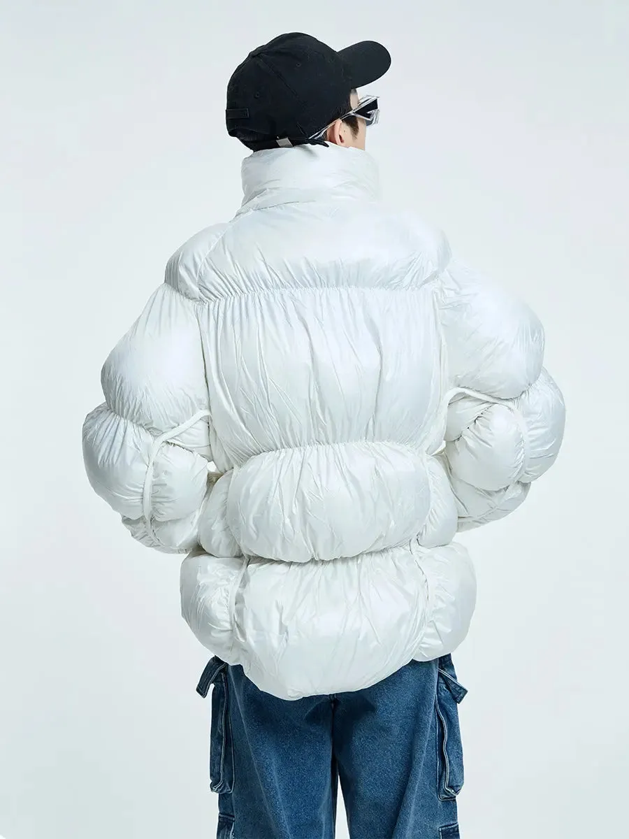 【23s September.】Irregular Pleat Stand Collar Cotton Jacket