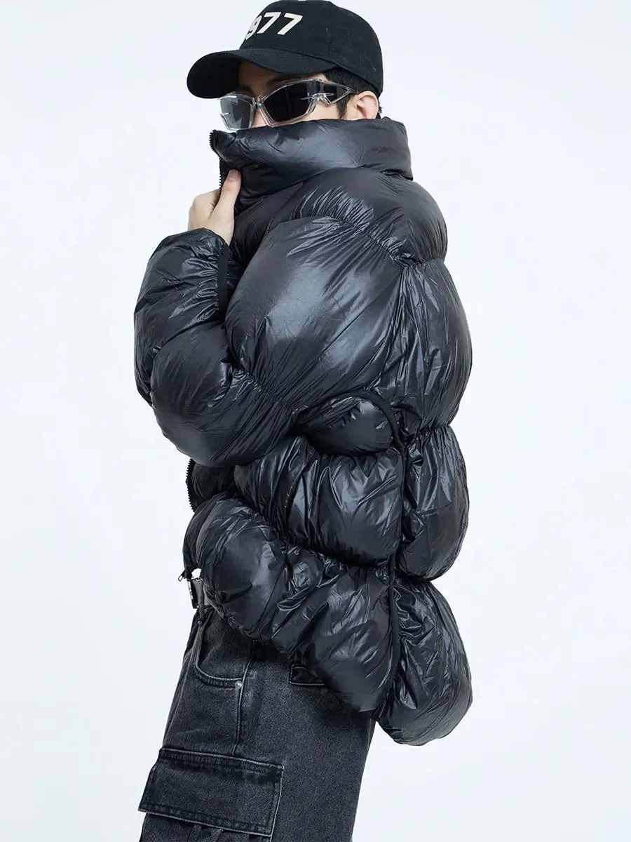 【23s September.】Irregular Pleat Stand Collar Cotton Jacket