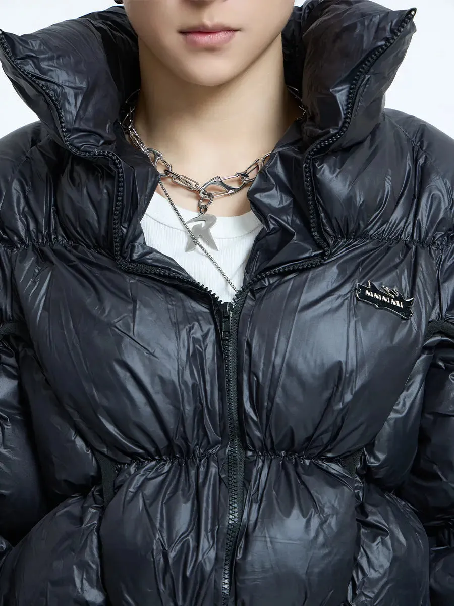 【23s September.】Irregular Pleat Stand Collar Cotton Jacket
