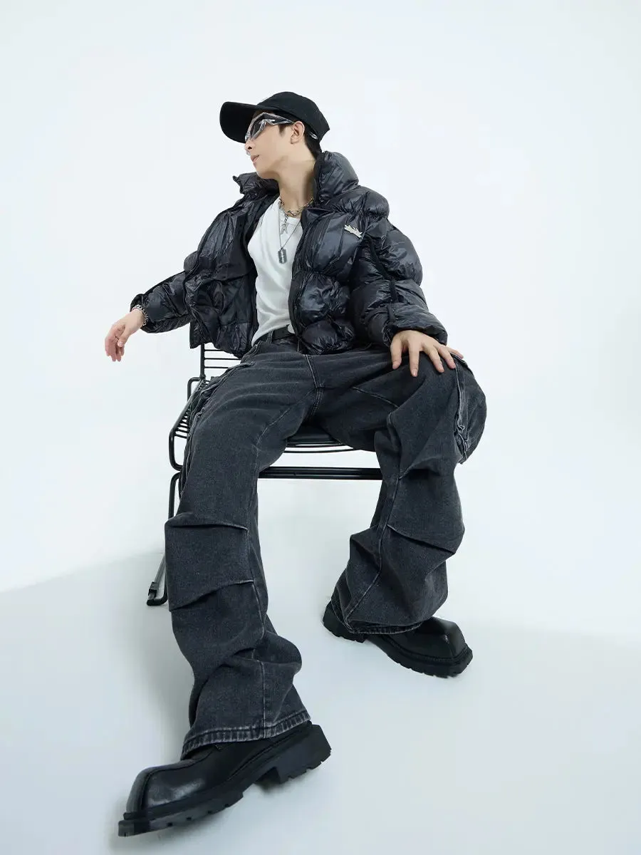 【23s September.】Irregular Pleat Stand Collar Cotton Jacket