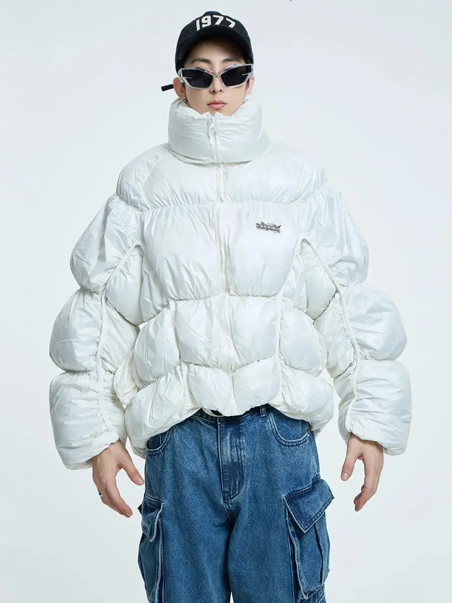 【23s September.】Irregular Pleat Stand Collar Cotton Jacket