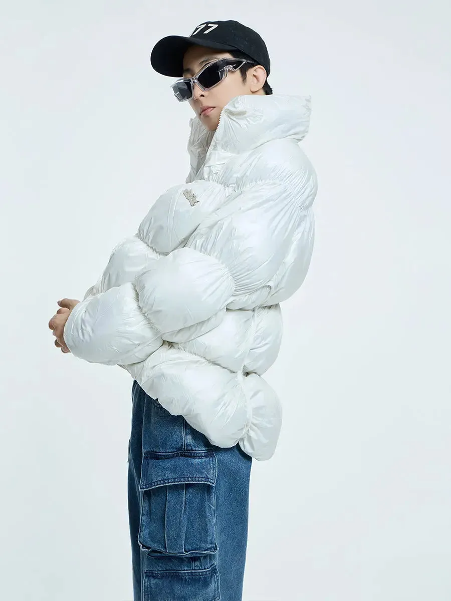 【23s September.】Irregular Pleat Stand Collar Cotton Jacket
