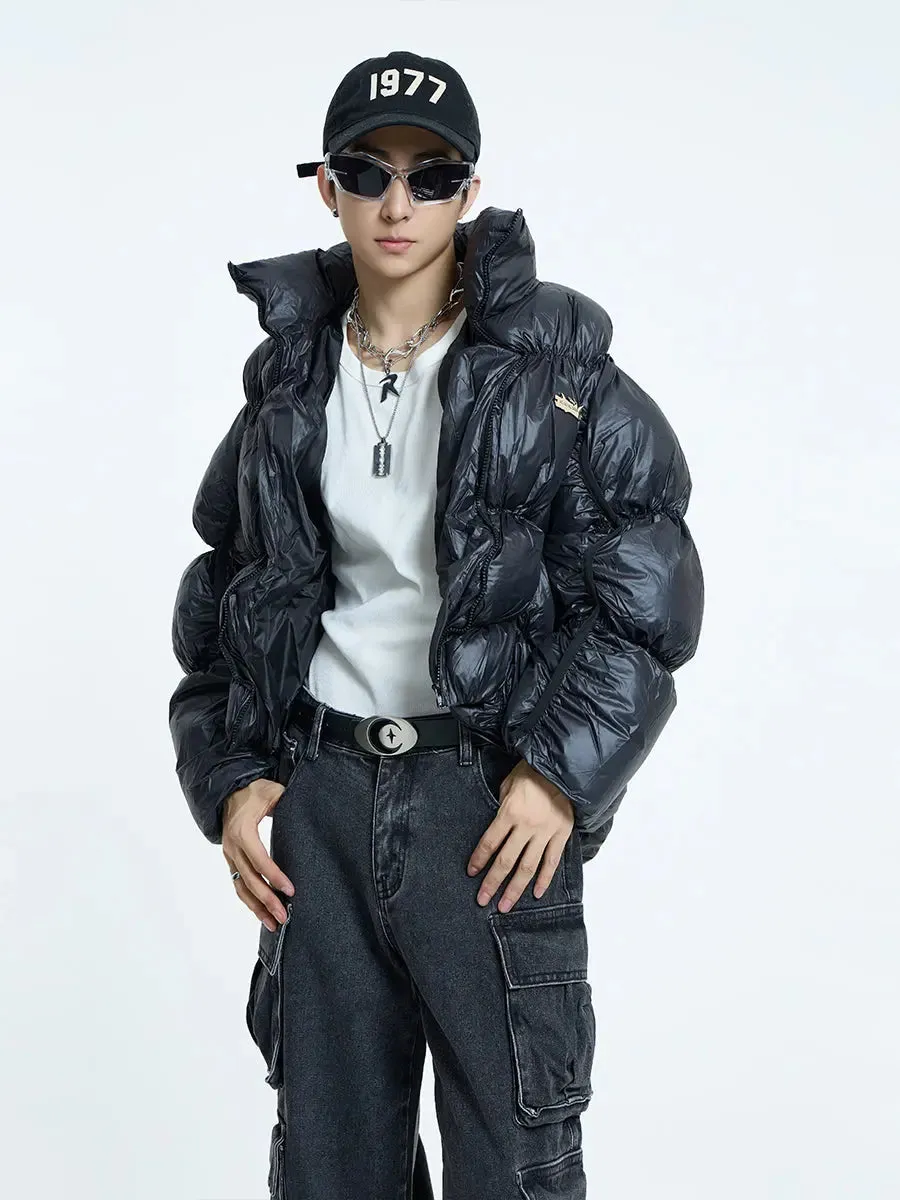 【23s September.】Irregular Pleat Stand Collar Cotton Jacket