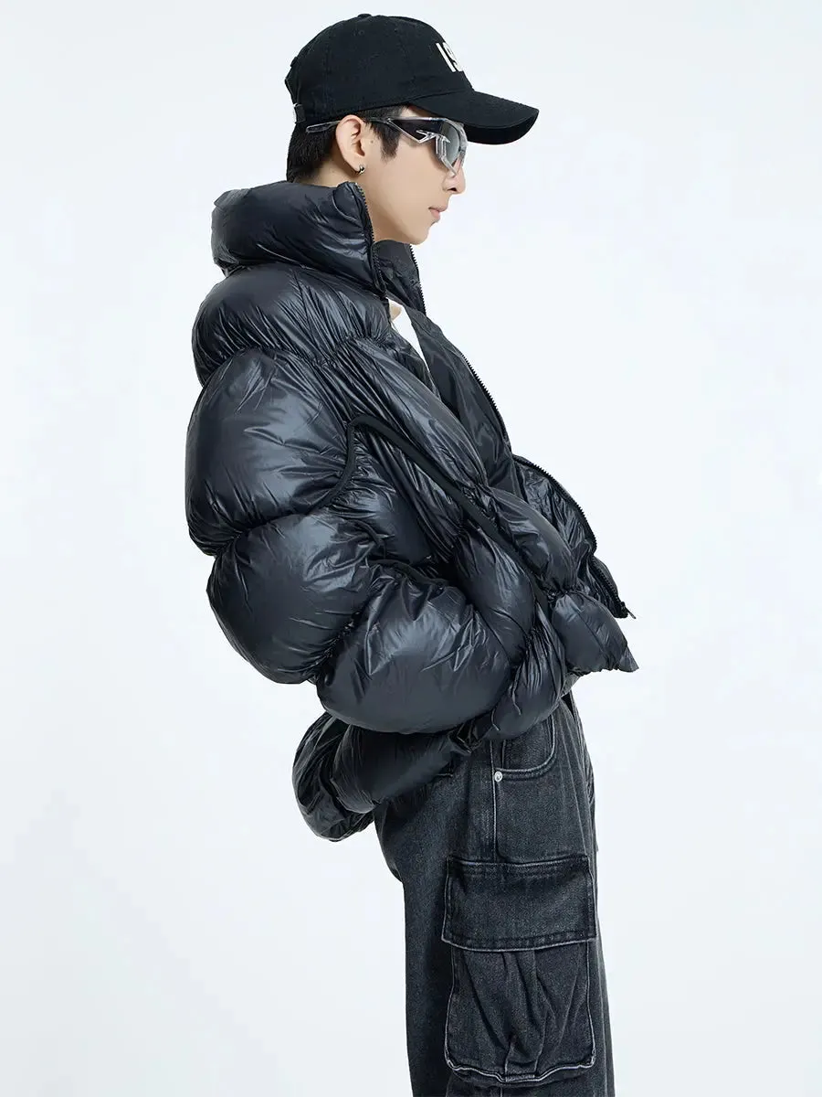 【23s September.】Irregular Pleat Stand Collar Cotton Jacket