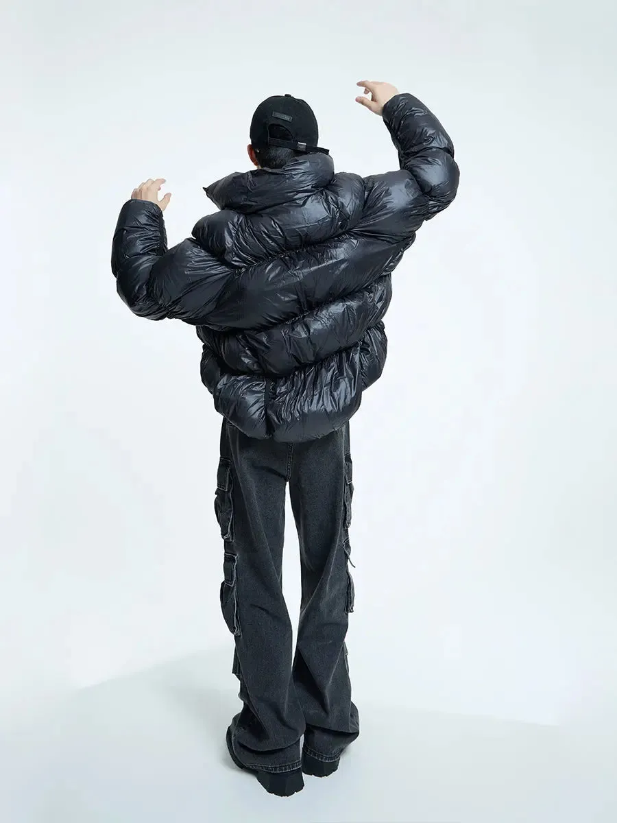 【23s September.】Irregular Pleat Stand Collar Cotton Jacket
