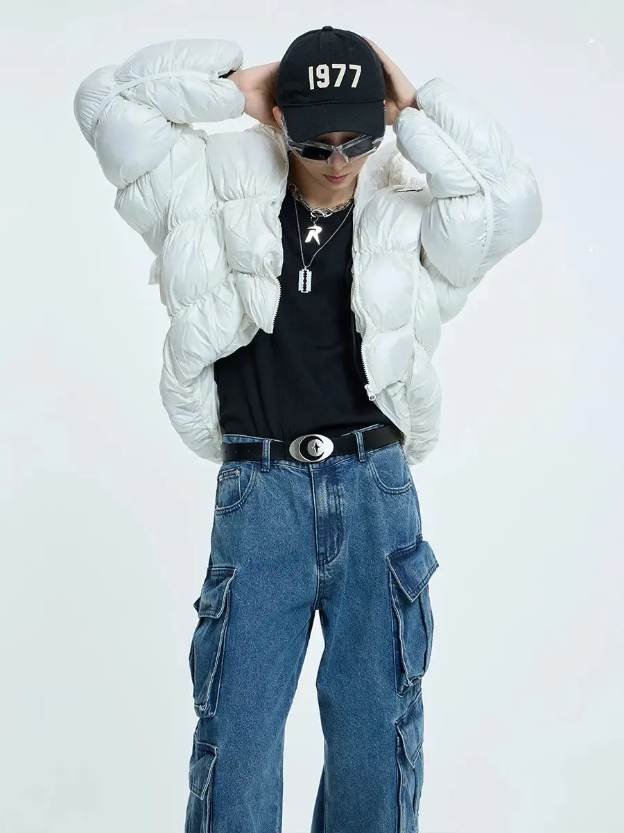 【23s September.】Irregular Pleat Stand Collar Cotton Jacket