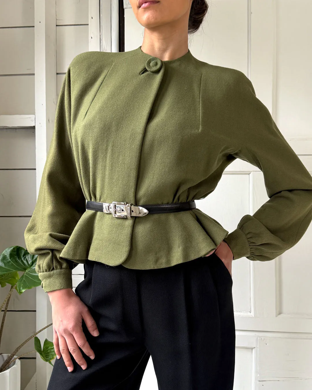 40s Green Wool Jacket | S