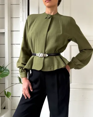 40s Green Wool Jacket | S