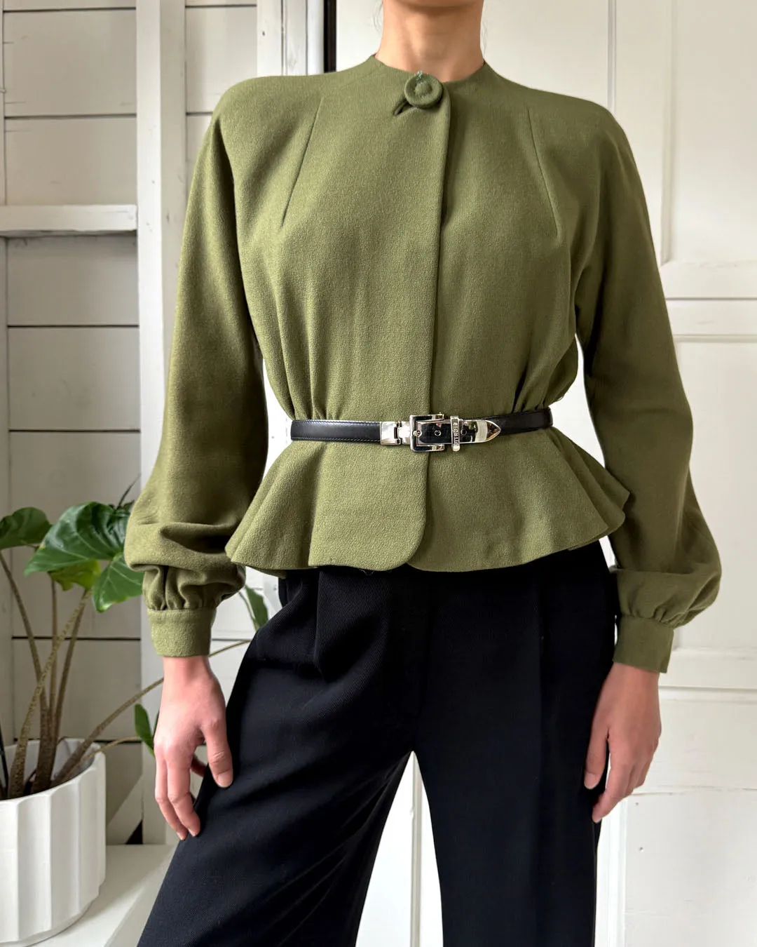 40s Green Wool Jacket | S