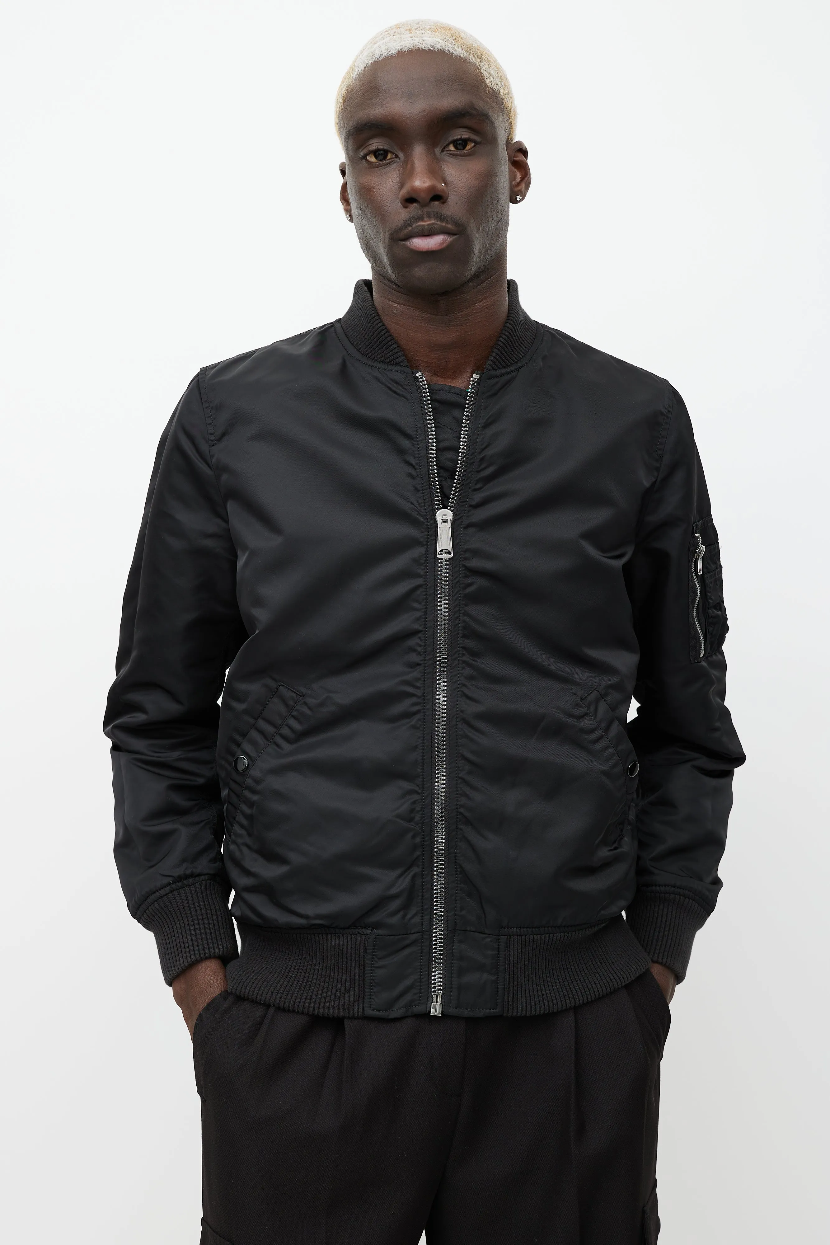 Black US Flag Reversible Jacket