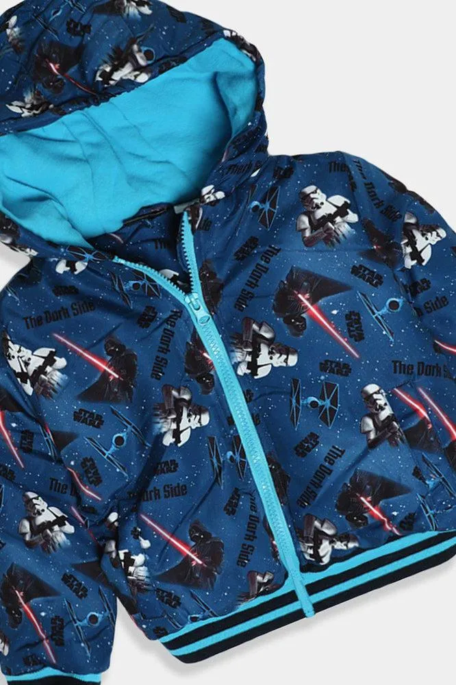 Blue Troopers Print Padded Boys Jacket