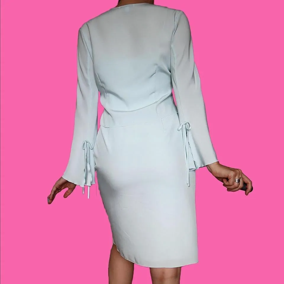 Dusk Baby Blue 2 Piece Dress & Shawl Jacket UK 14