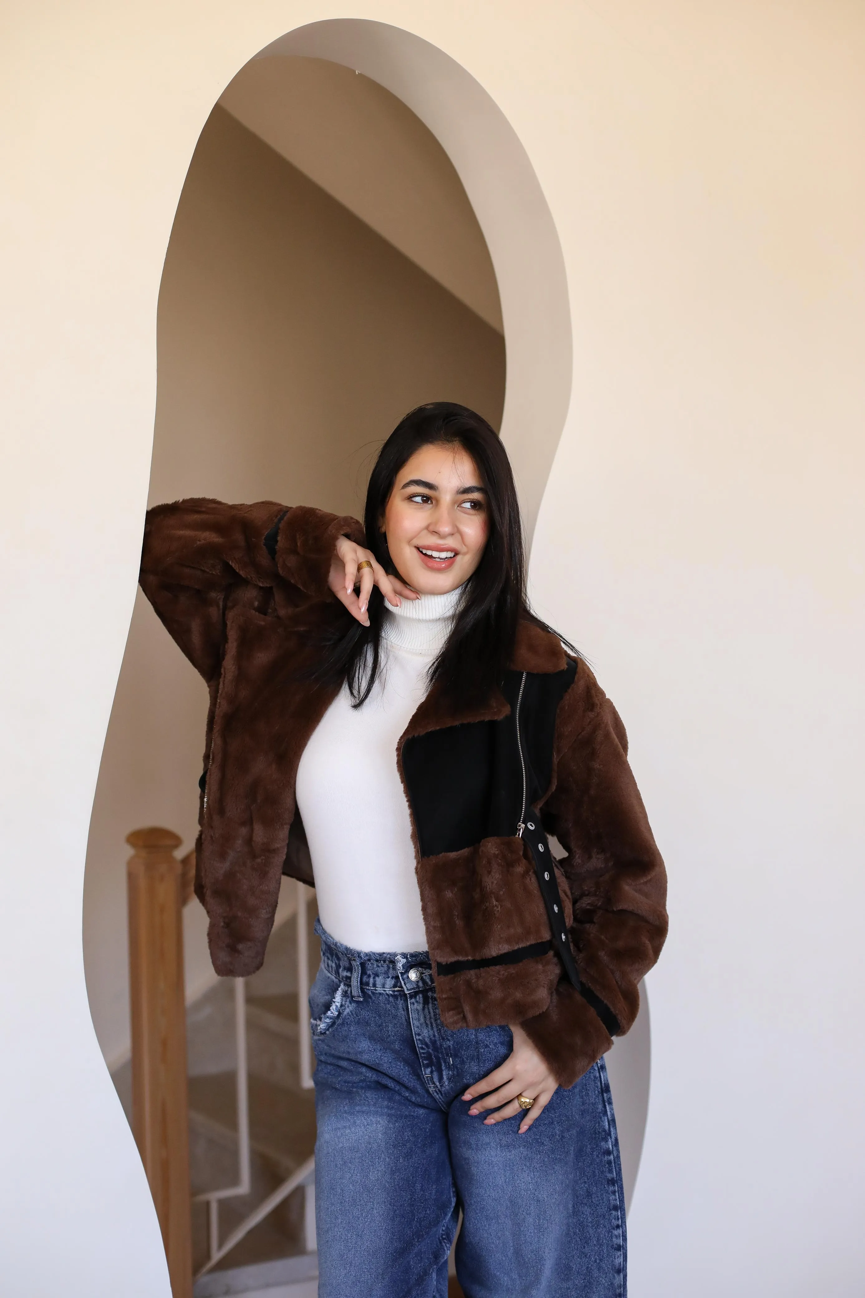 Fur padded jacket