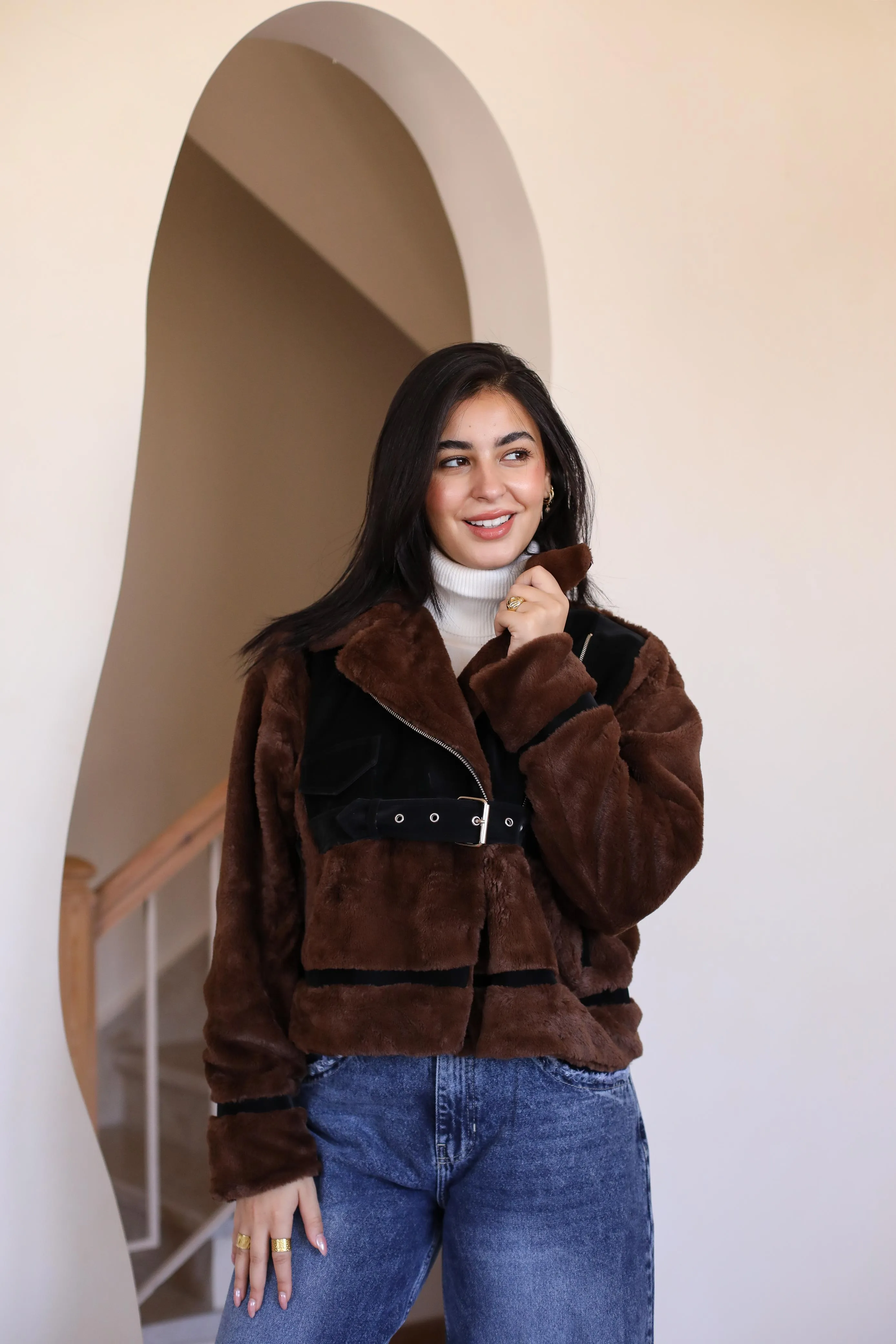 Fur padded jacket