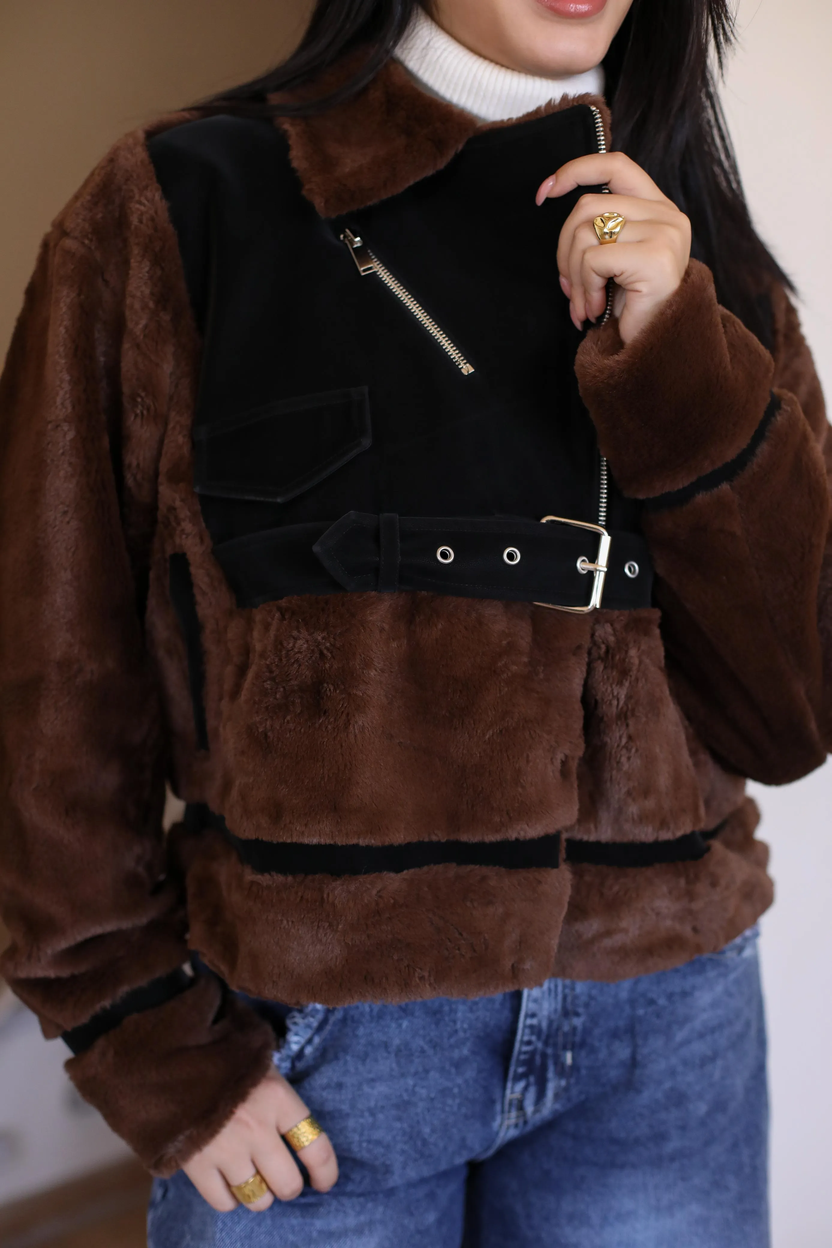 Fur padded jacket