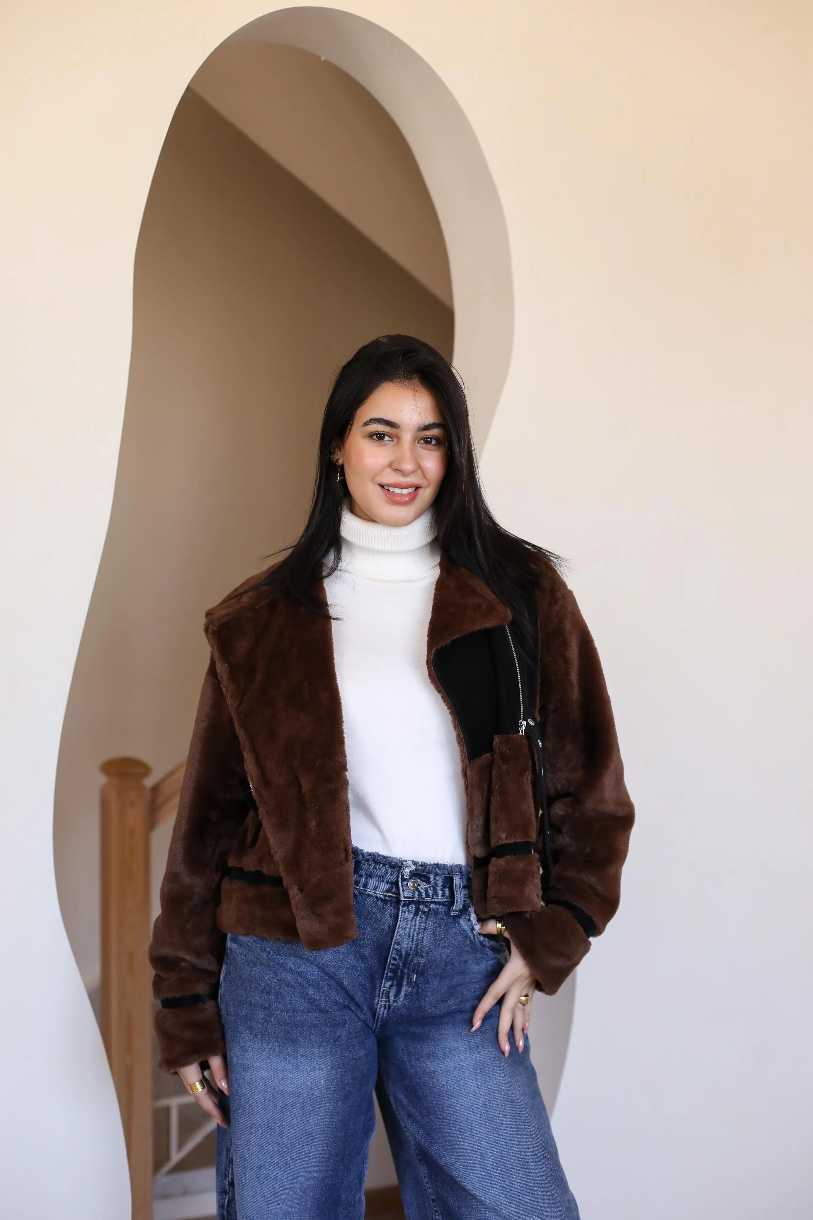 Fur padded jacket