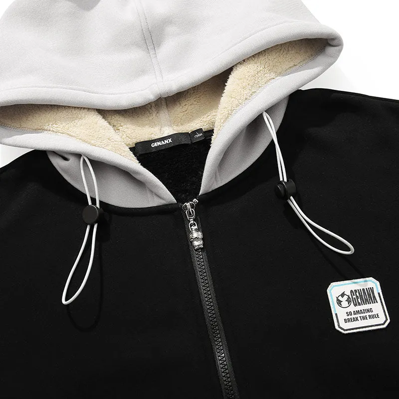 Graphic Embroidery Couple Padded Jacket