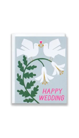 Happy Wedding Doves Greeting Card