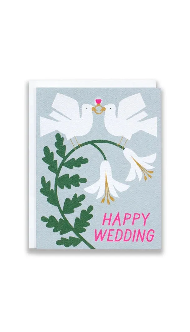 Happy Wedding Doves Greeting Card