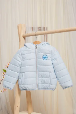 Infant Girls Blue Padded Hooded Jacket