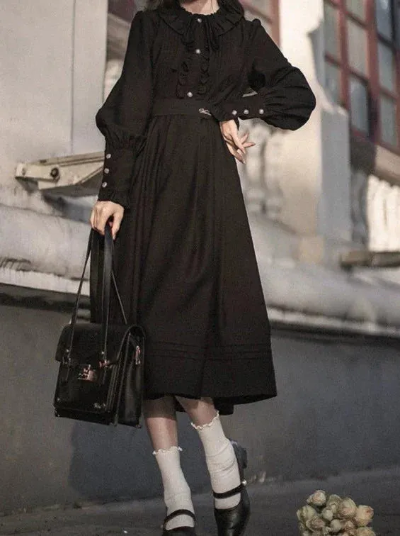 Lantern Jacket Red Suit Sleeve Elegant Ruffle Tie Black Short Dress Ribbon Retro