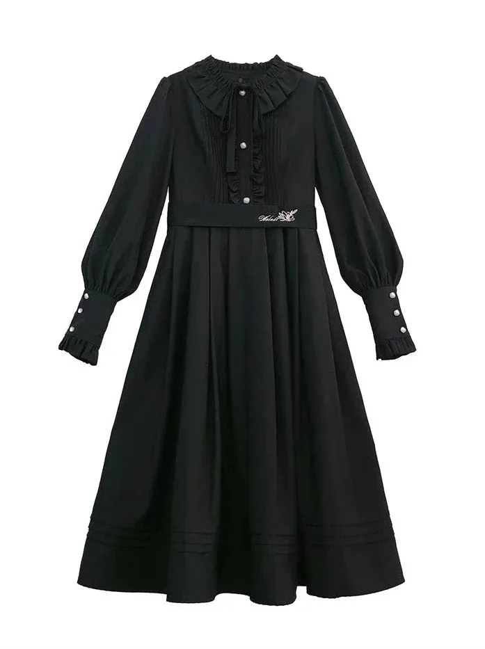 Lantern Jacket Red Suit Sleeve Elegant Ruffle Tie Black Short Dress Ribbon Retro