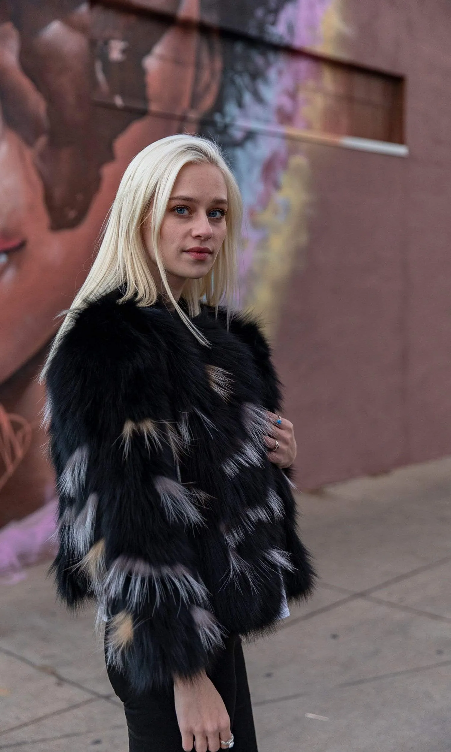 Love Token Melanie Genuine Fur Pattern Jacket