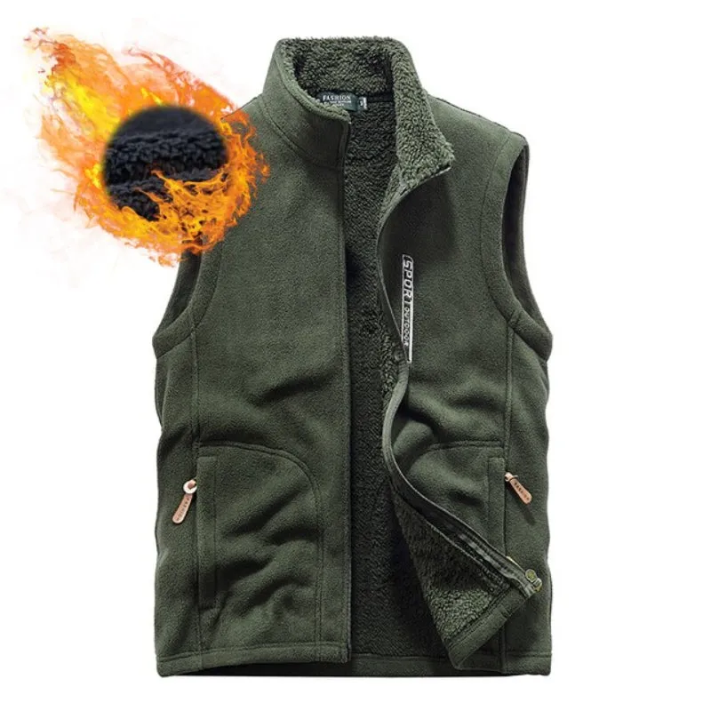Men's Plus Size Winter Fleece Vest Jacket