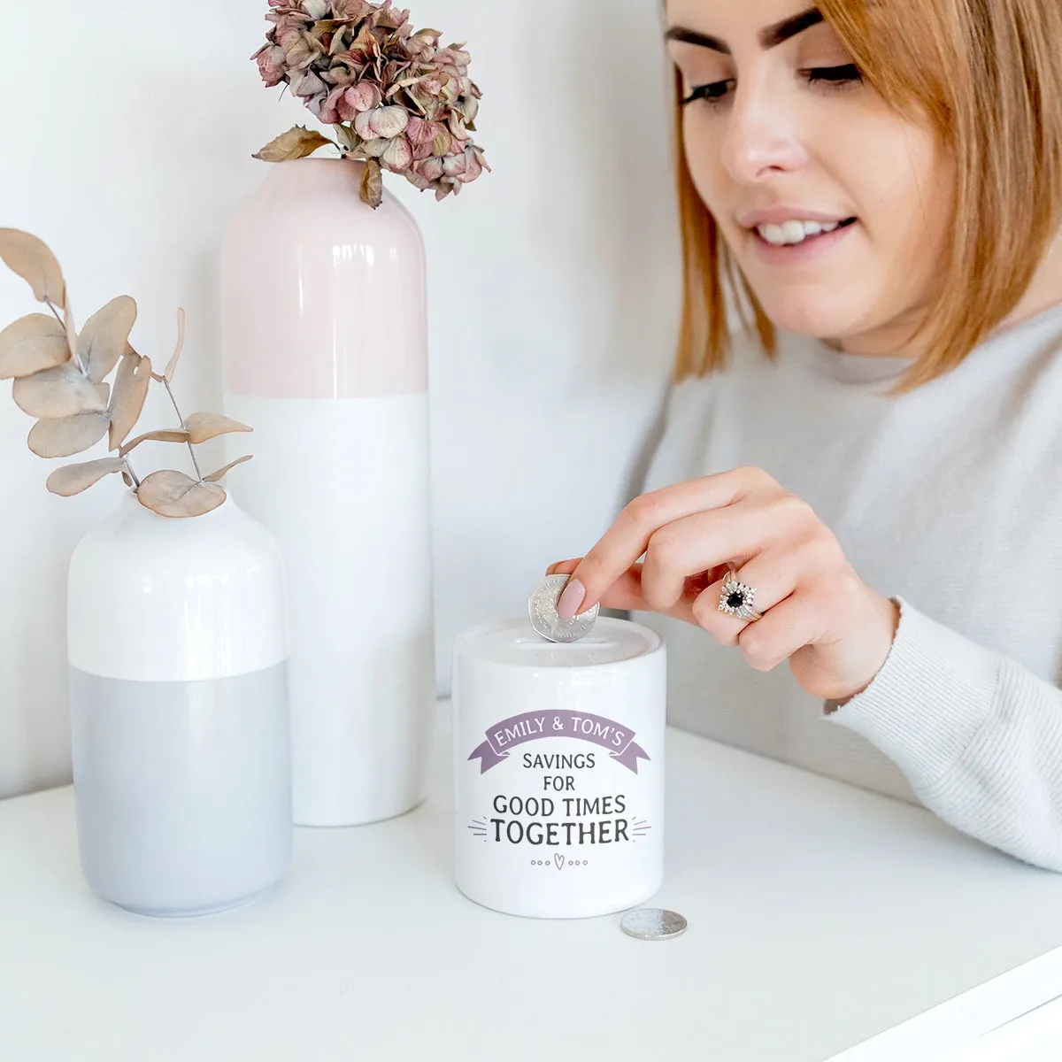 Personalised Couples 'Good Times Together' Money Box