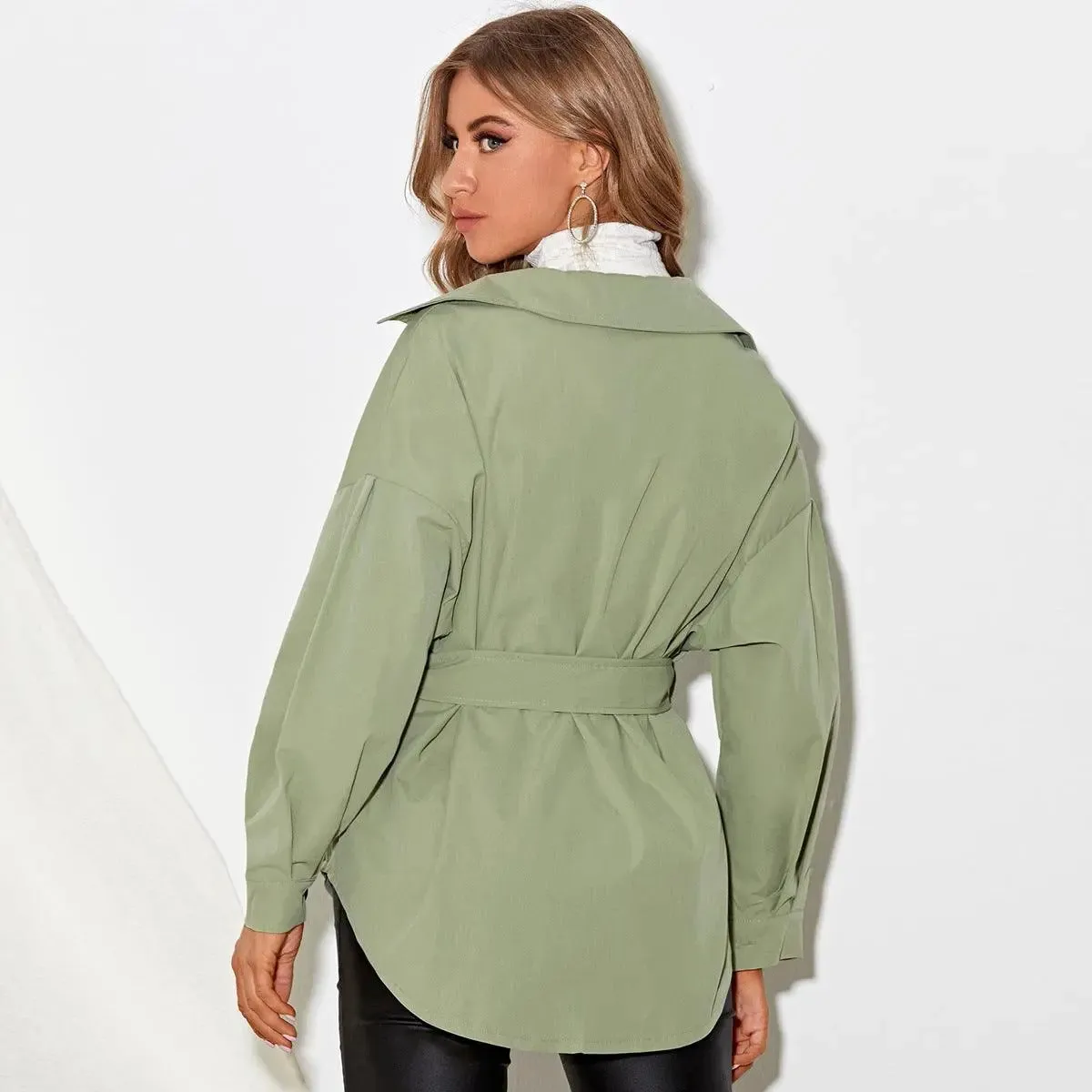 Sage Belted Utility Jacket