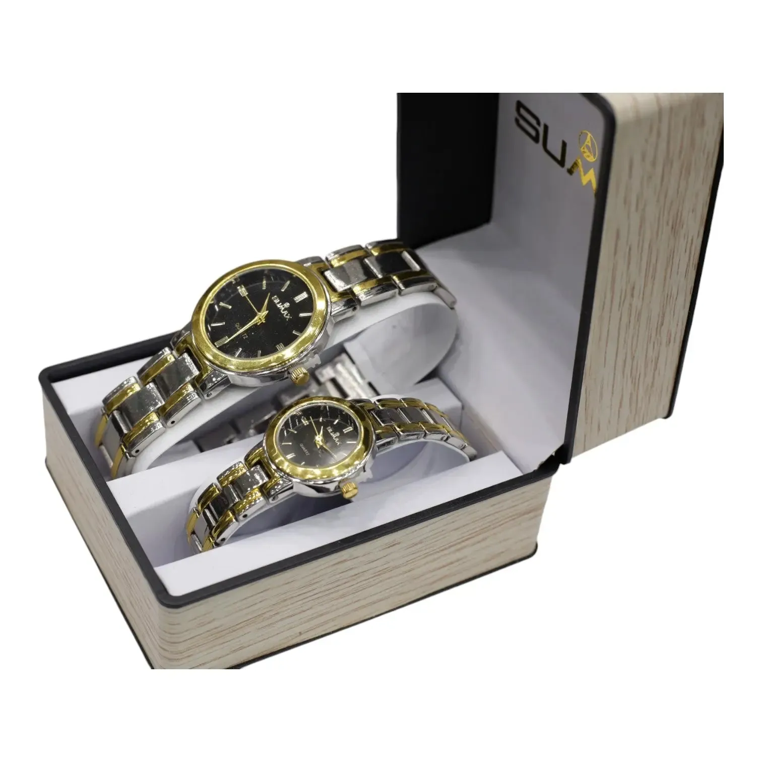 Sumax Gold Silver Couple Watch