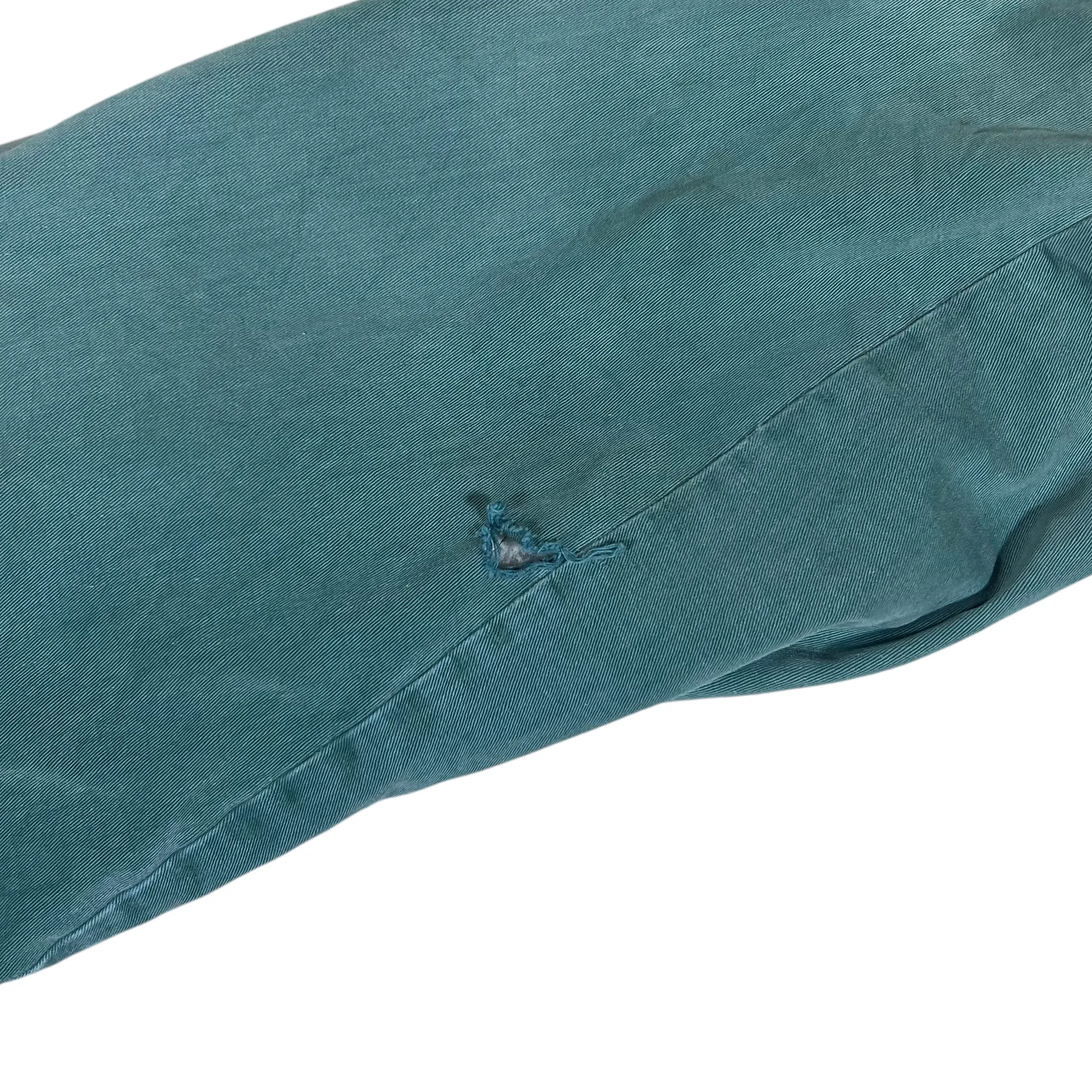 Vintage 90's NORTH CREST Blue Denim Contrast Green Sleeve Padded Bomber Varsity Jacket